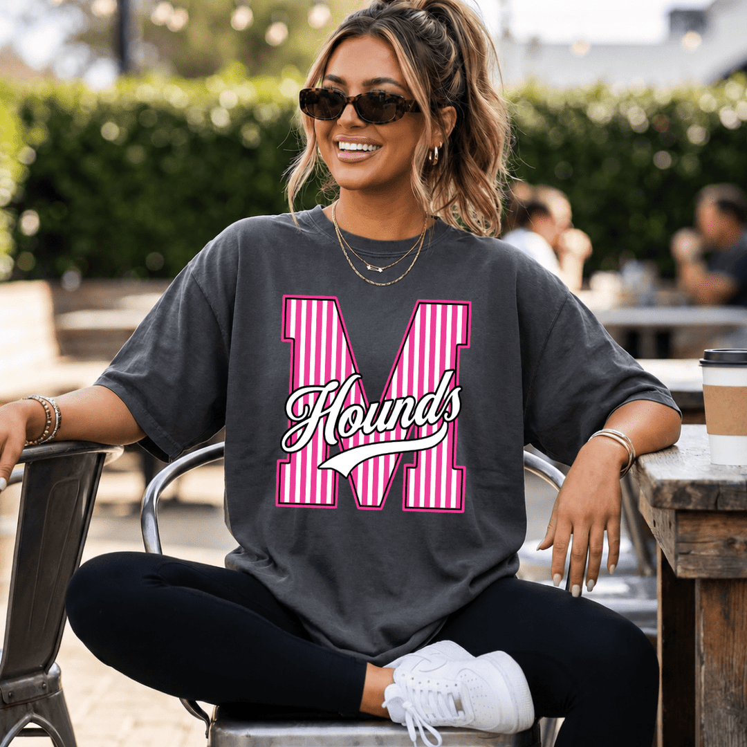 DEAL OF THE DAY - Pink Out - Striped HOUNDS Pepper Tee (FINAL SALE) - Graphic Tee - The Red Rival