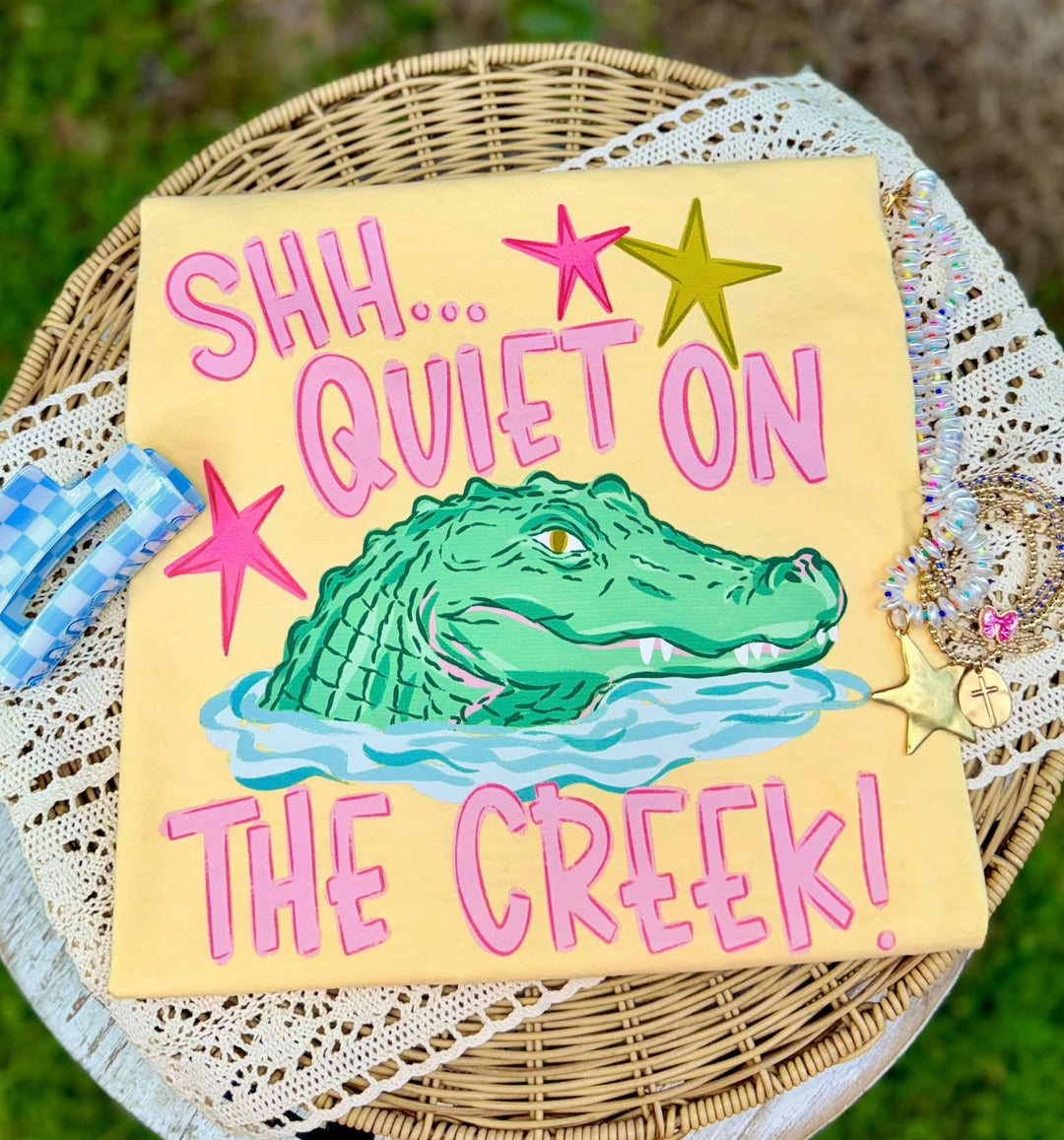 DEAL OF THE DAY - Pink Quiet on the Creek Gator Butter Tee - (FINAL SALE) - Tees - The Red Rival