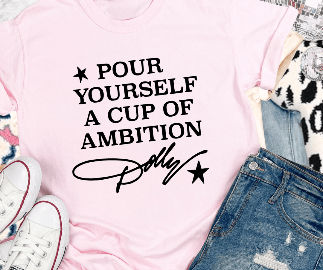 DEAL OF THE DAY - Pour Yourself a Cup of Ambition Light Pink Tee (FINAL SALE) - Tees - The Red Rival