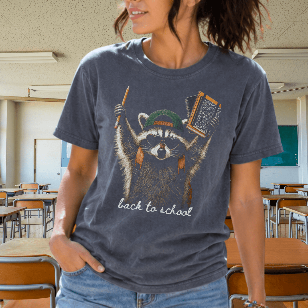 DEAL OF THE DAY - Racoon Back to School Pepper Tee - FINAL SALE - Graphic Tee - The Red Rival
