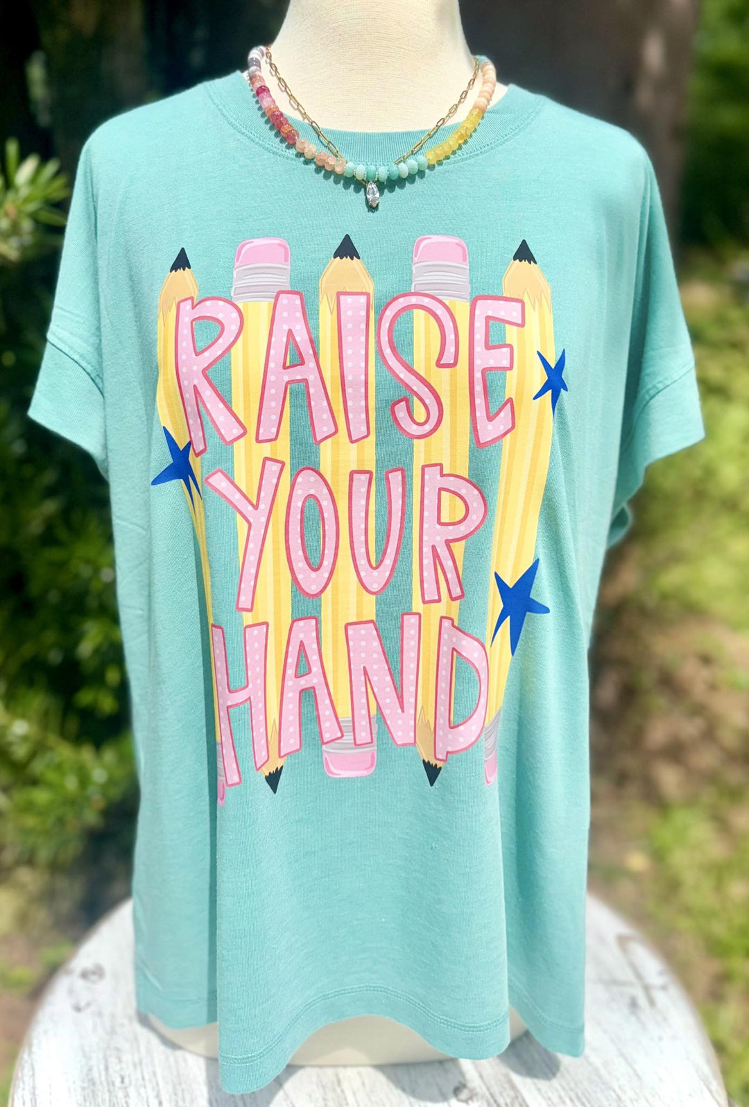 DEAL OF THE DAY - Raise Your Hand Mint Tee (FINAL SALE) - Graphic Tee - The Red Rival