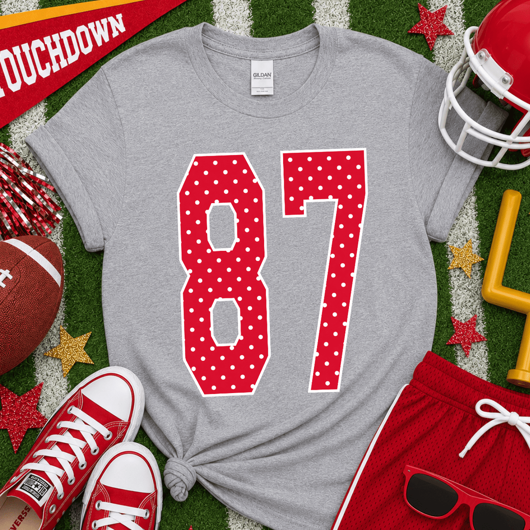 DEAL OF THE DAY - Red 87 Dots Grey Tee - (FINAL SALE) - Tees - The Red Rival