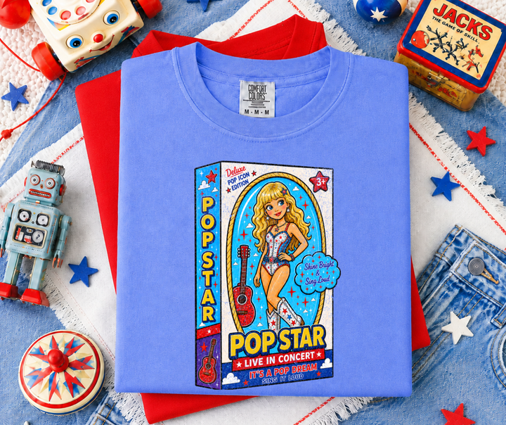 DEAL OF THE DAY - Red White &amp; Blue Western Toy Pop Star (Select Your Tee Color) - FINAL SALE - Graphic Tee - The Red Rival