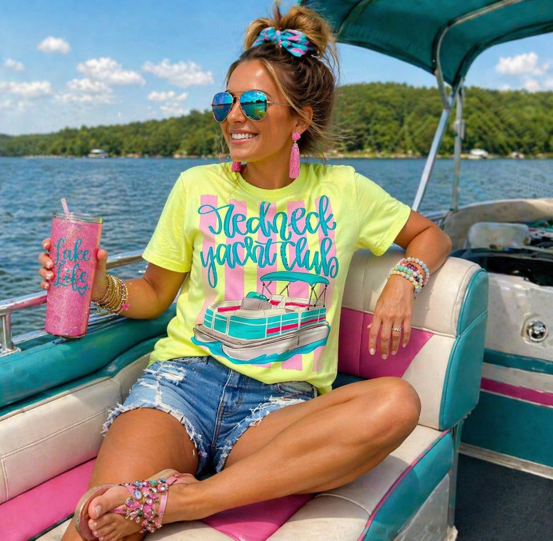 DEAL OF THE DAY - Redneck Yacht Club Yellow Tee (FINAL SALE) - Graphic Tee - The Red Rival