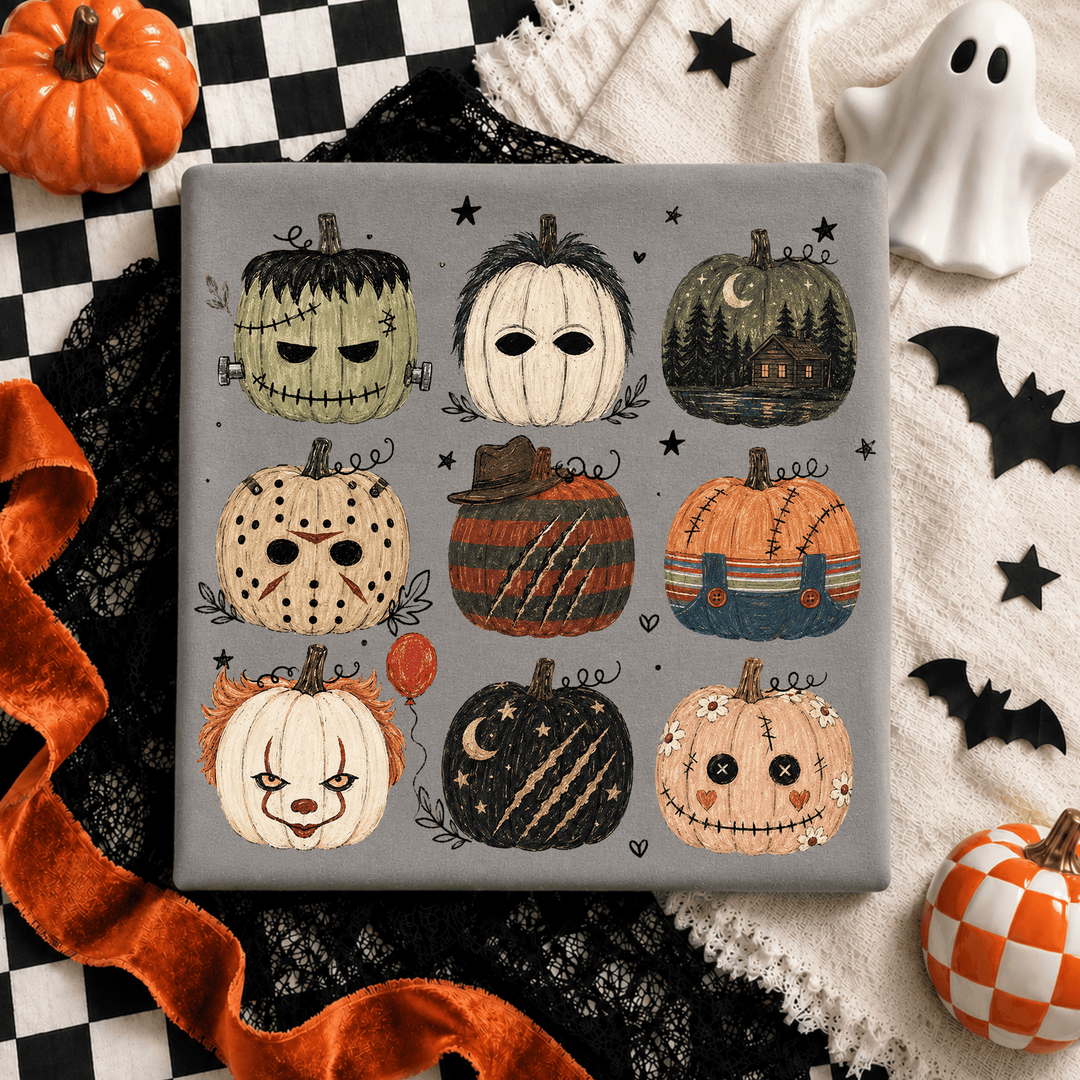 DEAL OF THE DAY - Scary Movie Pumpkins Grey Tee - FINAL SALE - Graphic Tee - The Red Rival