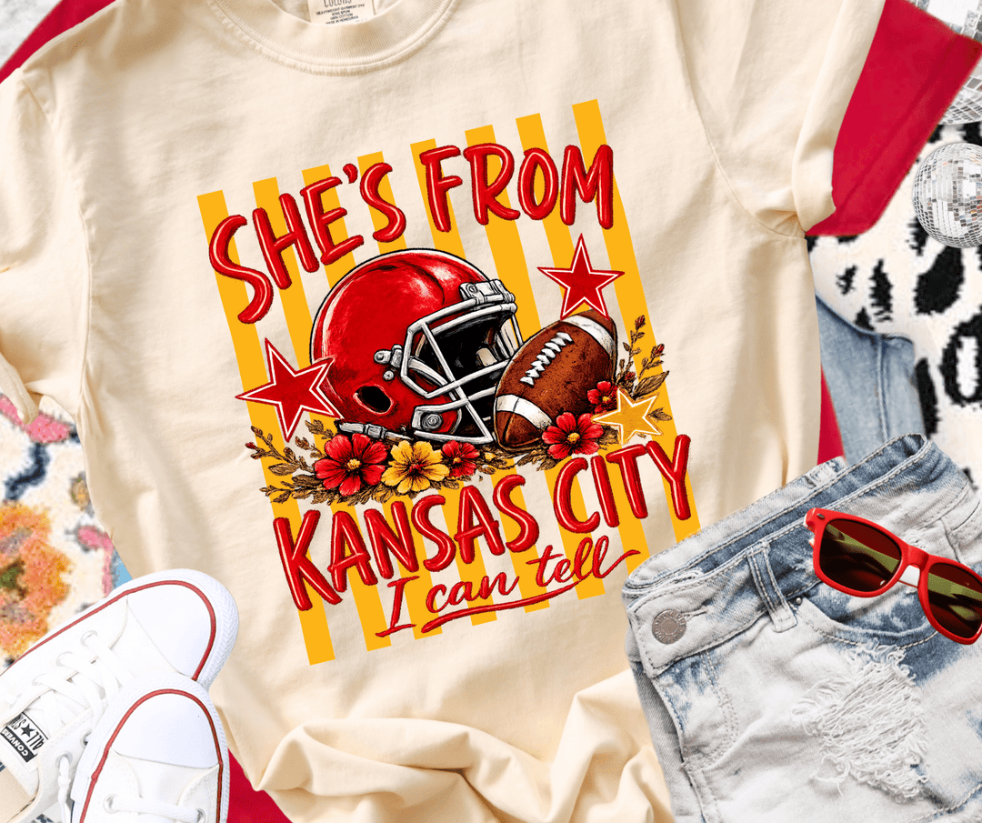 DEAL OF THE DAY - She's From Kansas City, I Can Tell - STRIPES - Ivory Tee (FINAL SALE) - Tees - The Red Rival