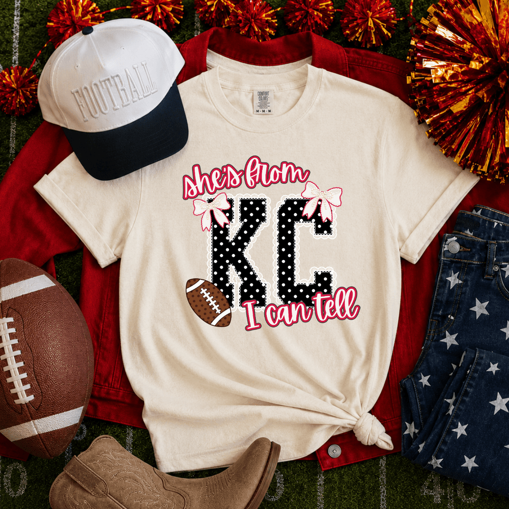 DEAL OF THE DAY - She's from KC I Can Tell Polkadot Lace Letters - Tee or Sweatshirt (FINAL SALE) - Tees - The Red Rival