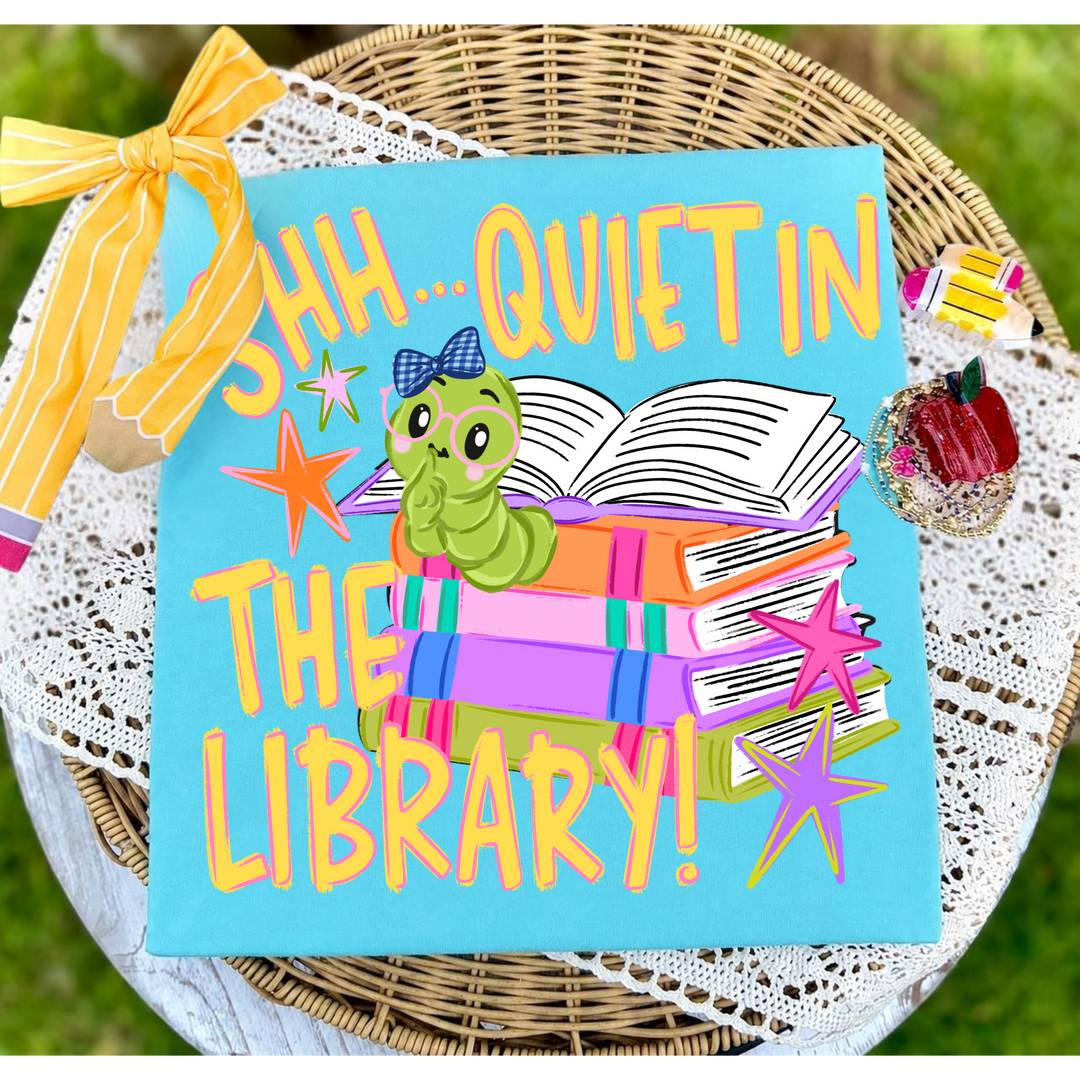 DEAL OF THE DAY - Shh... Quiet in the Library Blue Tee (FINAL SALE) - Tees - The Red Rival