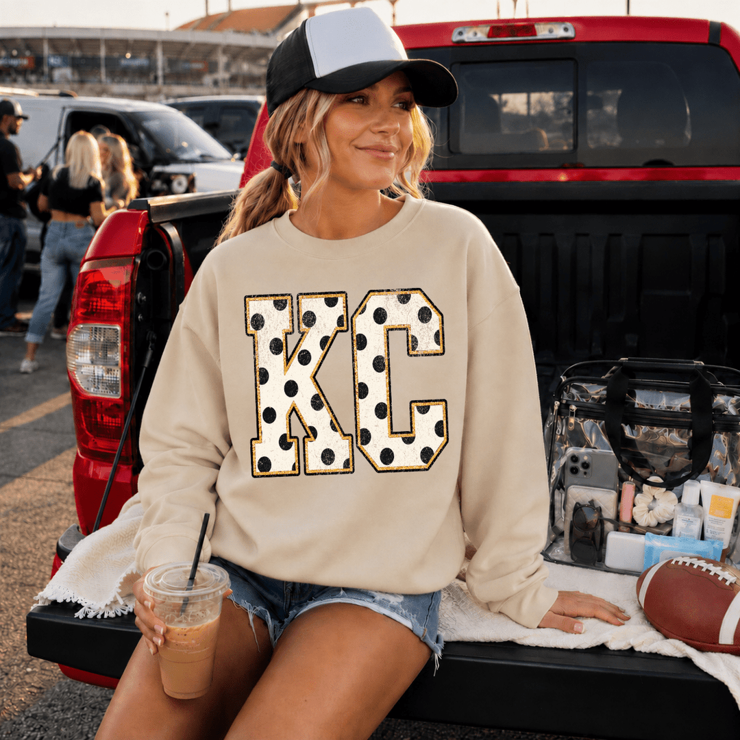 DEAL OF THE DAY - Simple KC Dots Tan Tee or Sweatshirt - FINAL SALE - Graphic Tee - The Red Rival