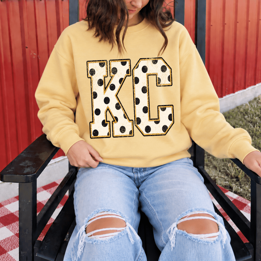 DEAL OF THE DAY - Simple KC Dots Yellow Tee or Sweatshirt - FINAL SALE - Graphic Tee - The Red Rival
