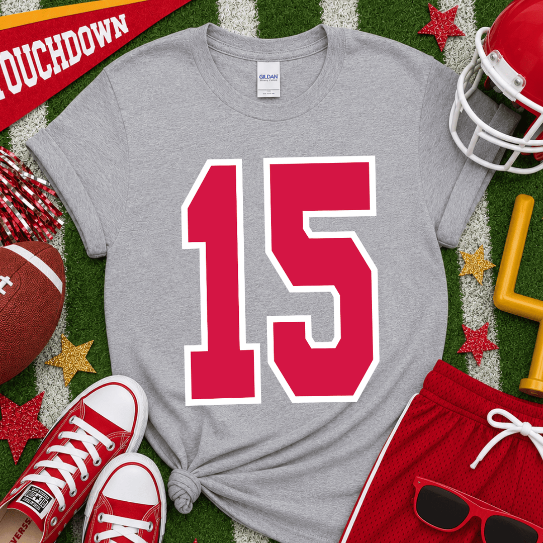 DEAL OF THE DAY - Simple Red Number 15 Grey Tee - (FINAL SALE) - Tees - The Red Rival