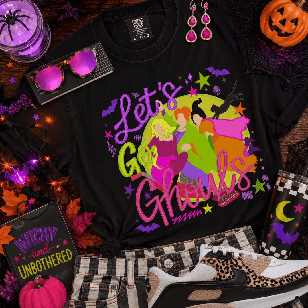 DEAL OF THE DAY - Sisters Let's Go Ghouls Black Tee (FINAL SALE) - Tees - The Red Rival