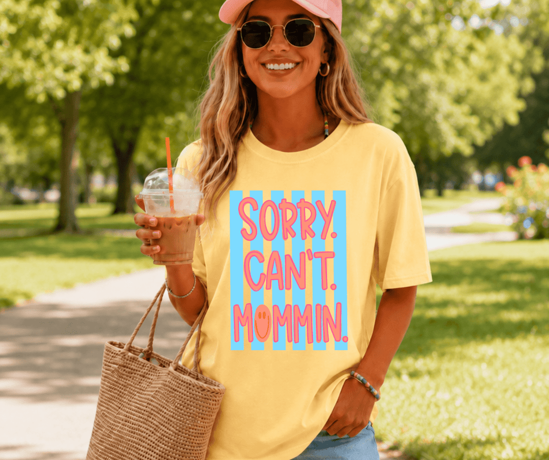 DEAL OF THE DAY - Sorry Can't Mommin Yellow Tee (FINAL SALE) - Graphic Tee - The Red Rival