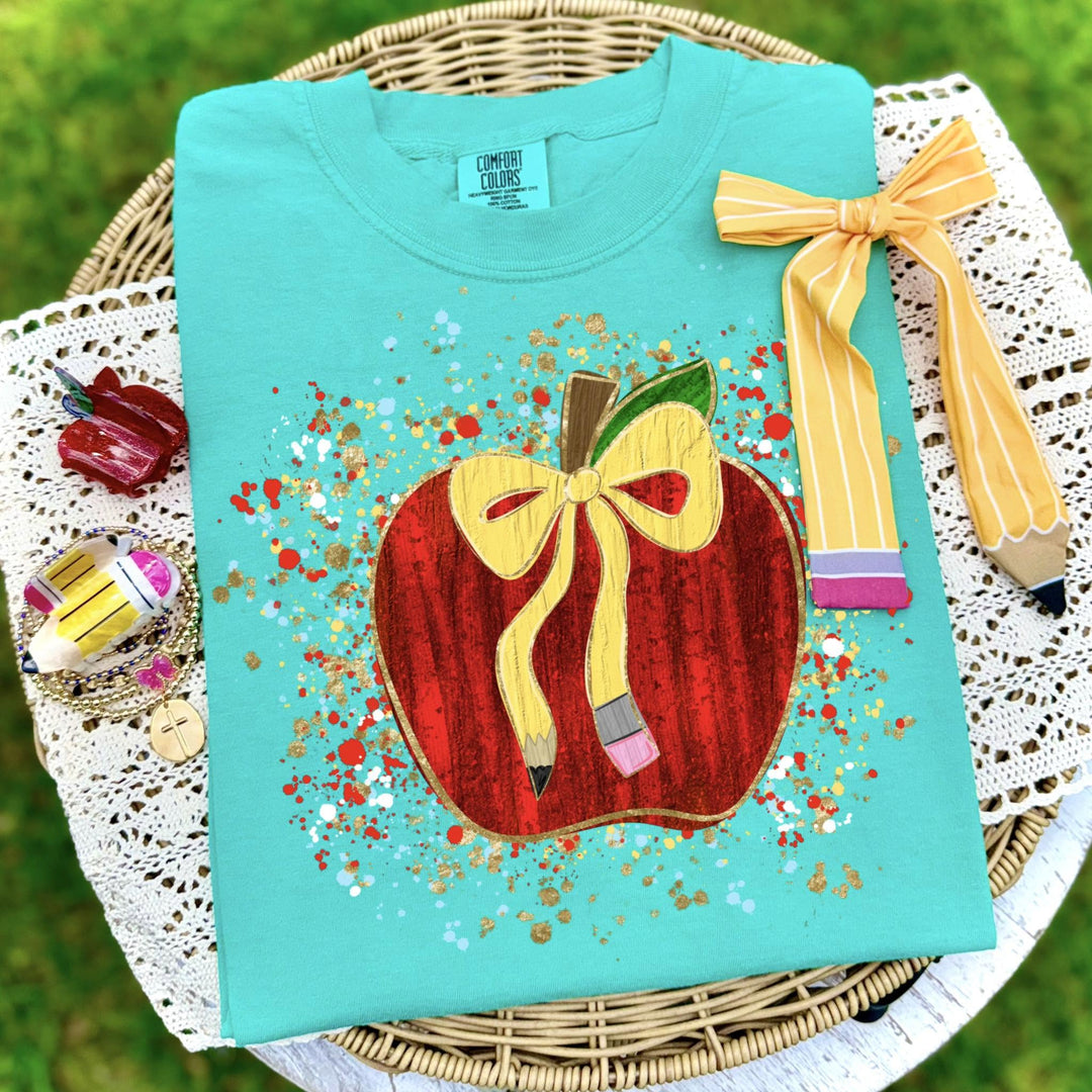 DEAL OF THE DAY - Splatter Apple Teal Tee (FINAL SALE) - Tees - The Red Rival