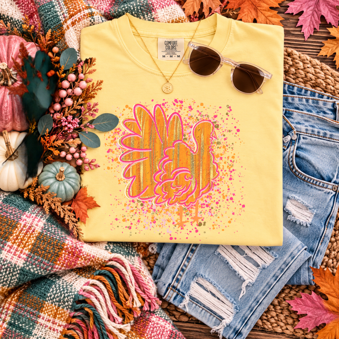 DEAL OF THE DAY - Splatter Painted Turkey Butter Tee - (FINAL SALE) - Tees - The Red Rival