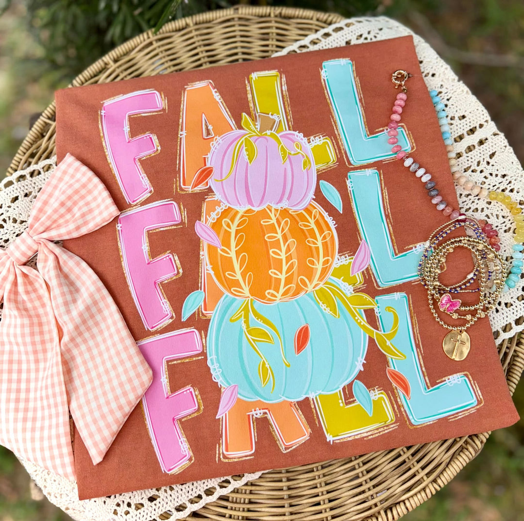 DEAL OF THE DAY - Stacked Fall Pumpkins Repeat Orange Tee (FINAL SALE) - Tees - The Red Rival