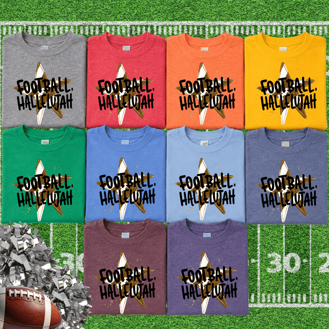 DEAL OF THE DAY - Star Football Hallelujah (Pick your tee color) (FINAL SALE) - Graphic Tee - The Red Rival