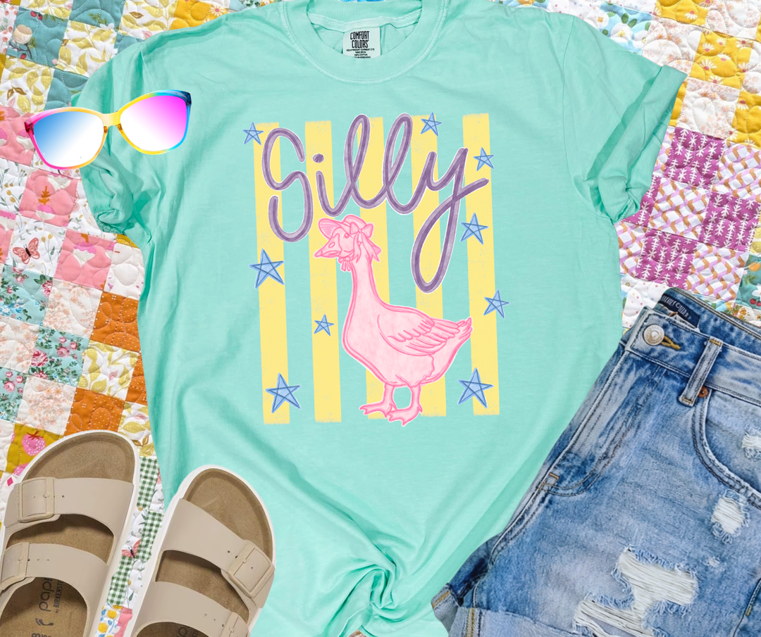 DEAL OF THE DAY - Striped Silly Goose Pink Tee (FINAL SALE) - Tees - The Red Rival