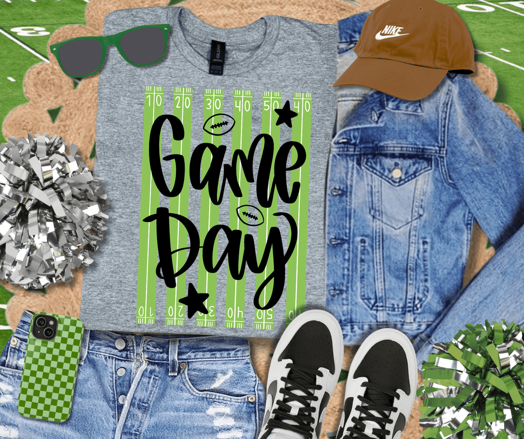 DEAL OF THE DAY - Stripped Field Game Day Grey Tee (FINAL SALE) - Tees - The Red Rival