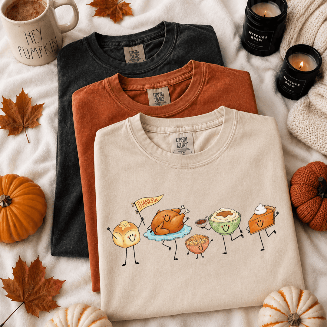 DEAL OF THE DAY - Thanksgiving Characters Ivory Tee - (FINAL SALE) - Tees - The Red Rival