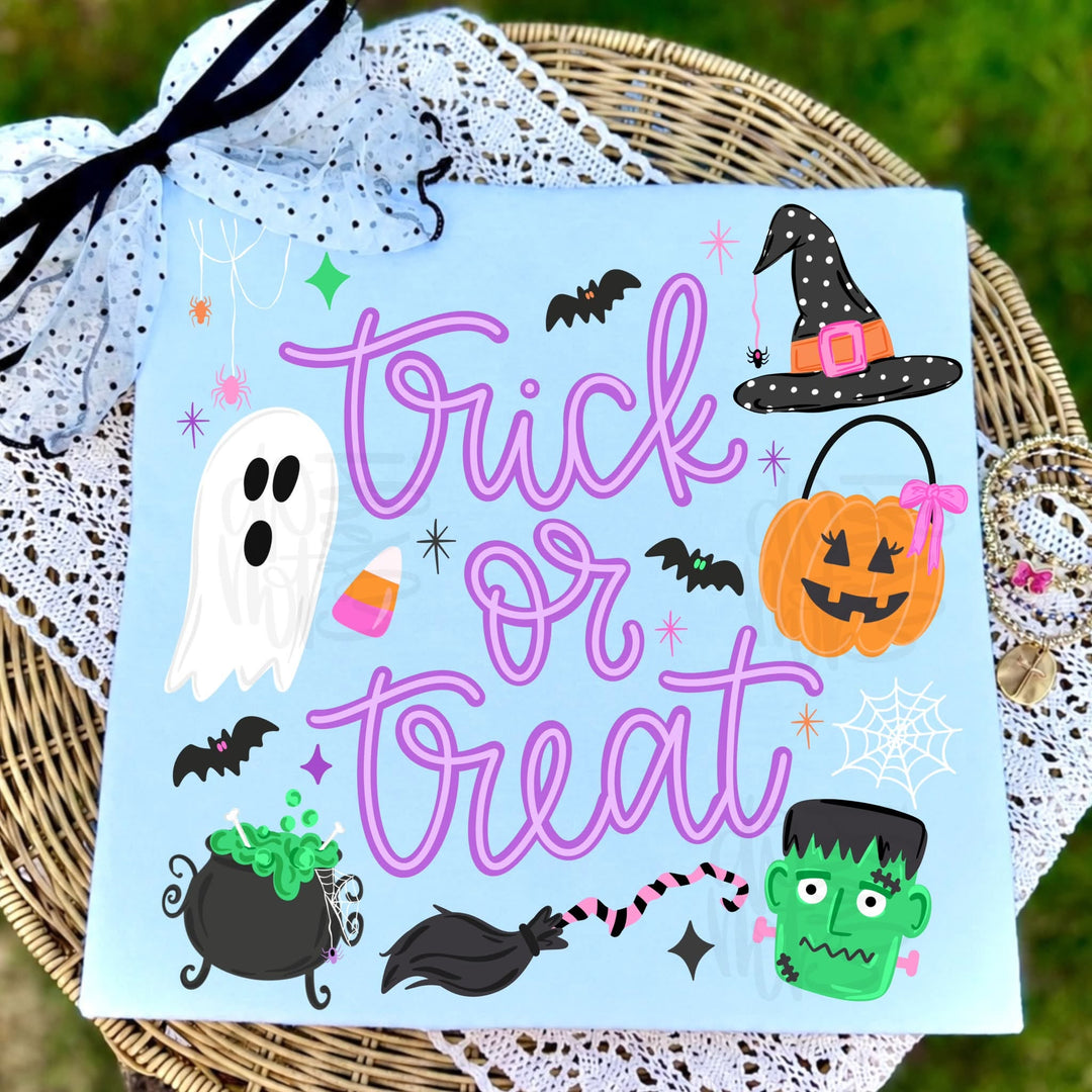 DEAL OF THE DAY - Trick or Treat Collage Blue Tee (FINAL SALE) - Tees - The Red Rival