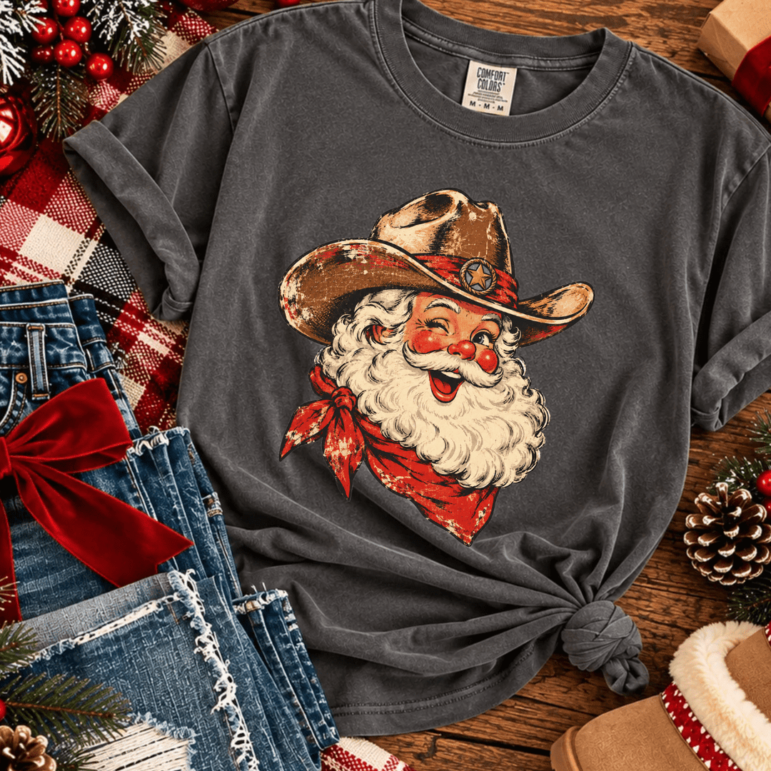 DEAL OF THE DAY - Western Santa - Grey Tee or Sweatshirt (FINAL SALE) - Tees - The Red Rival