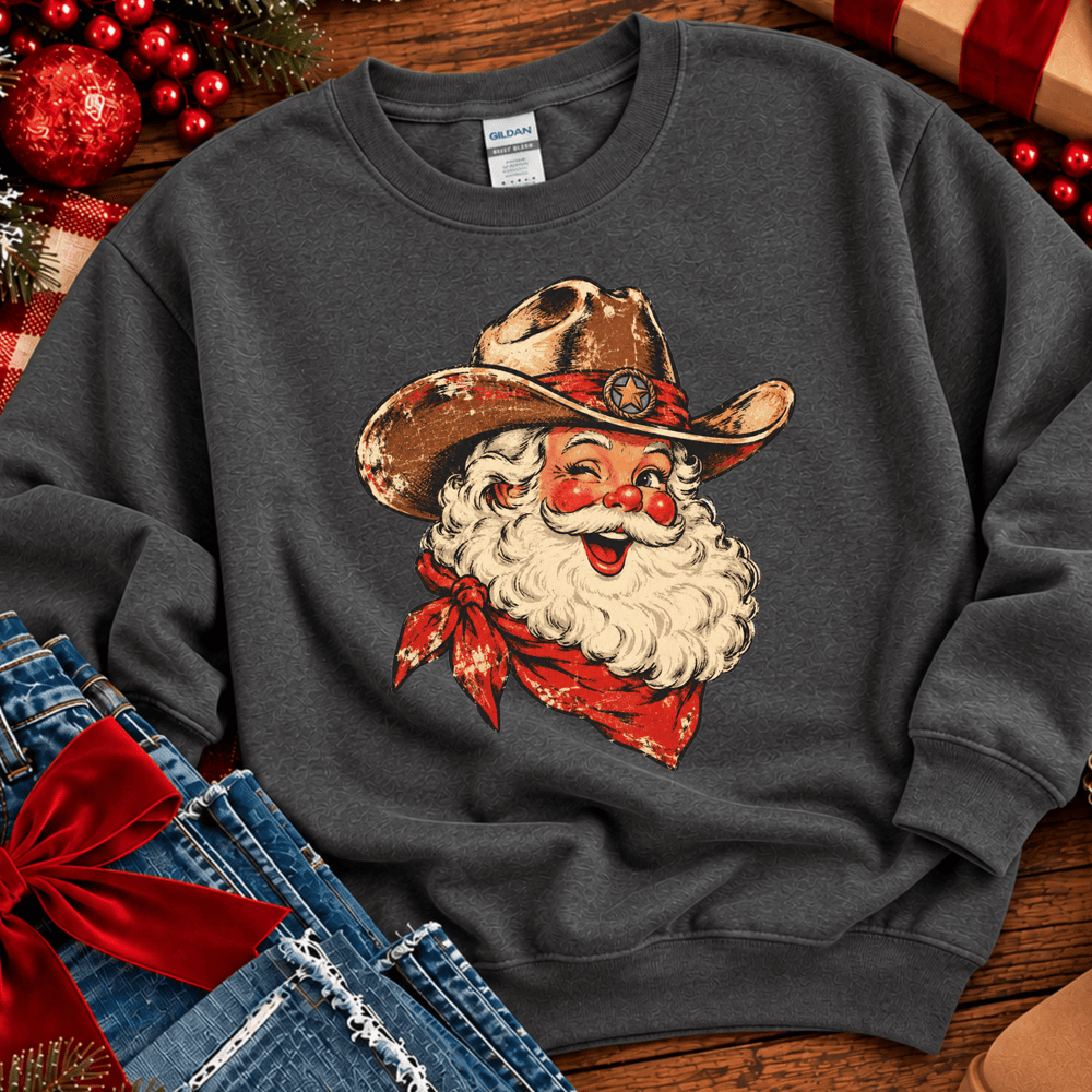 DEAL OF THE DAY - Western Santa - Grey Tee or Sweatshirt (FINAL SALE) - Tees - The Red Rival