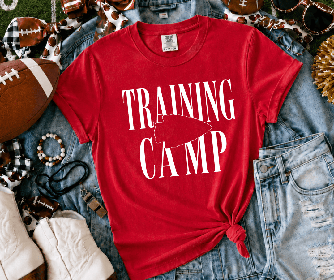 DEAL OF THE DAY - WHITE Simple Arrowhead TRAINING CAMP Red Tee (FINAL SALE) - Tees - The Red Rival