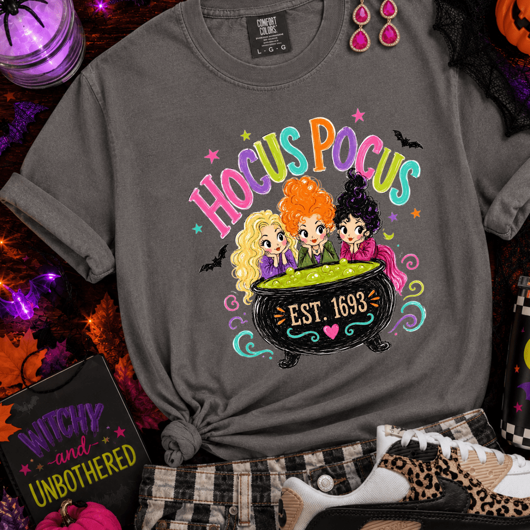 DEAL OF THE DAY - Witchy Sisters Cauldron Drawing Pepper Tee - FINAL SALE - Graphic Tee - The Red Rival