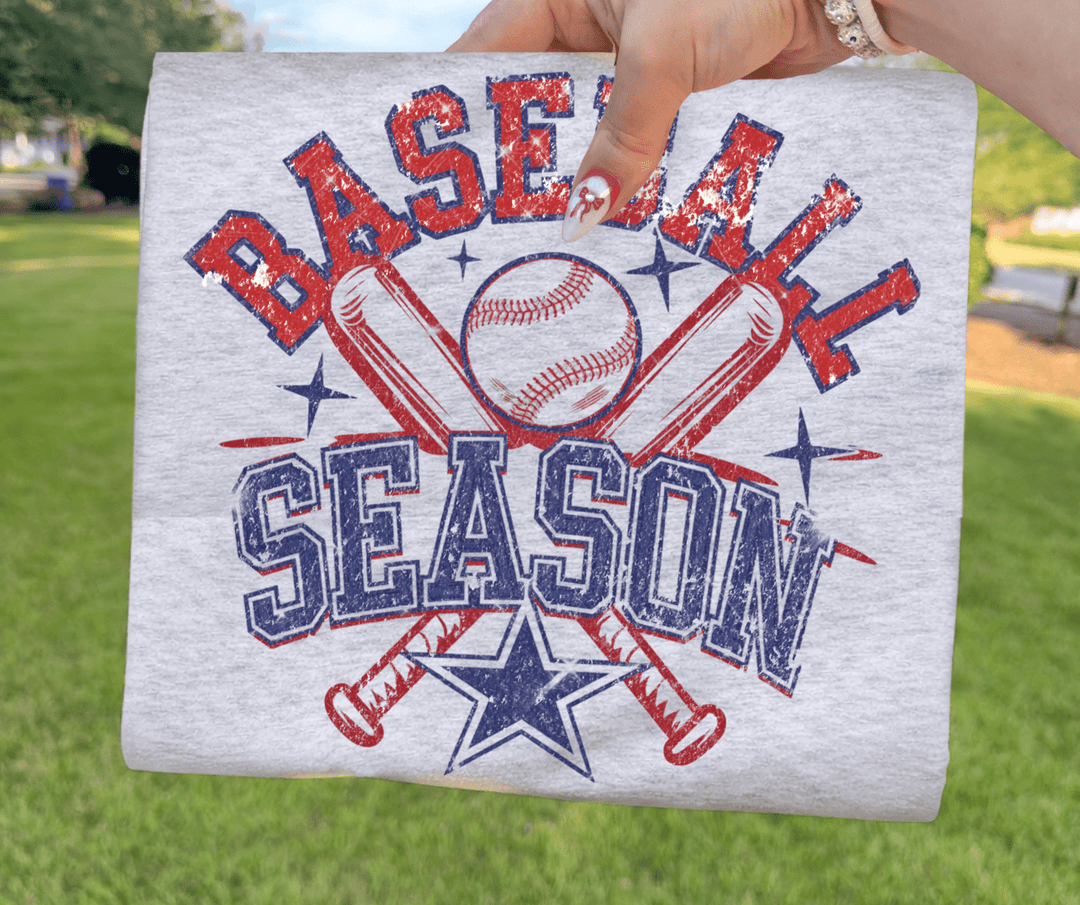 Distressed Baseball Season Ash Tee - Tees - The Red Rival