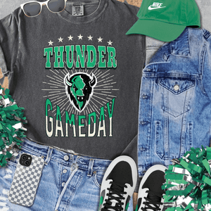 Distressed Thunder Gameday Charcoal Tee - Wholesale - The Red Rival