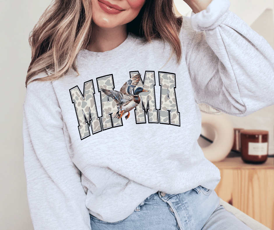 Duck Camo Mama Ash Sweatshirt or Tee - Tees - The Red Rival
