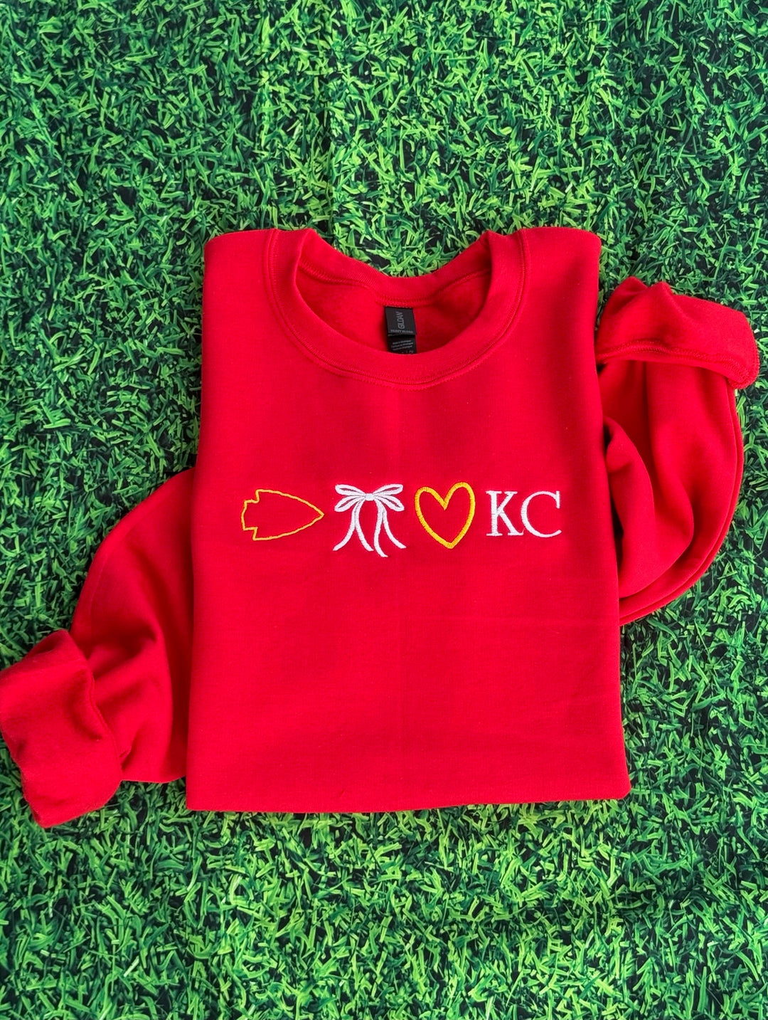 Embroidered KC Football Sweatshirt - Tees & Sweatshirts - The Red Rival