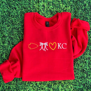 Embroidered KC Football Sweatshirt - Tees & Sweatshirts - The Red Rival