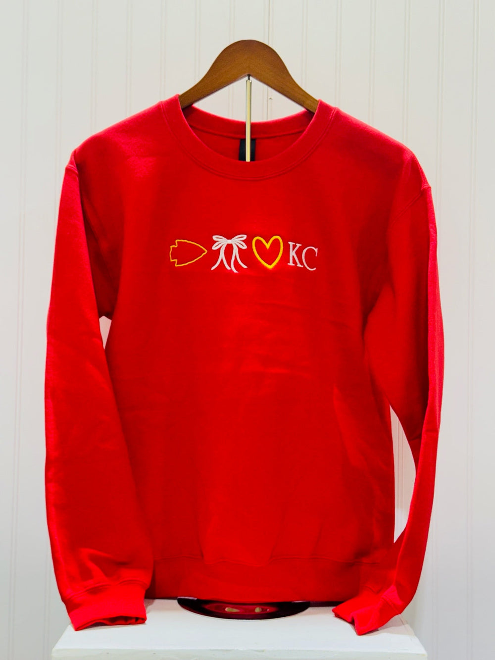 Embroidered KC Football Sweatshirt - Tees & Sweatshirts - The Red Rival