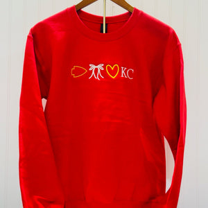 Embroidered KC Football Sweatshirt - Tees & Sweatshirts - The Red Rival