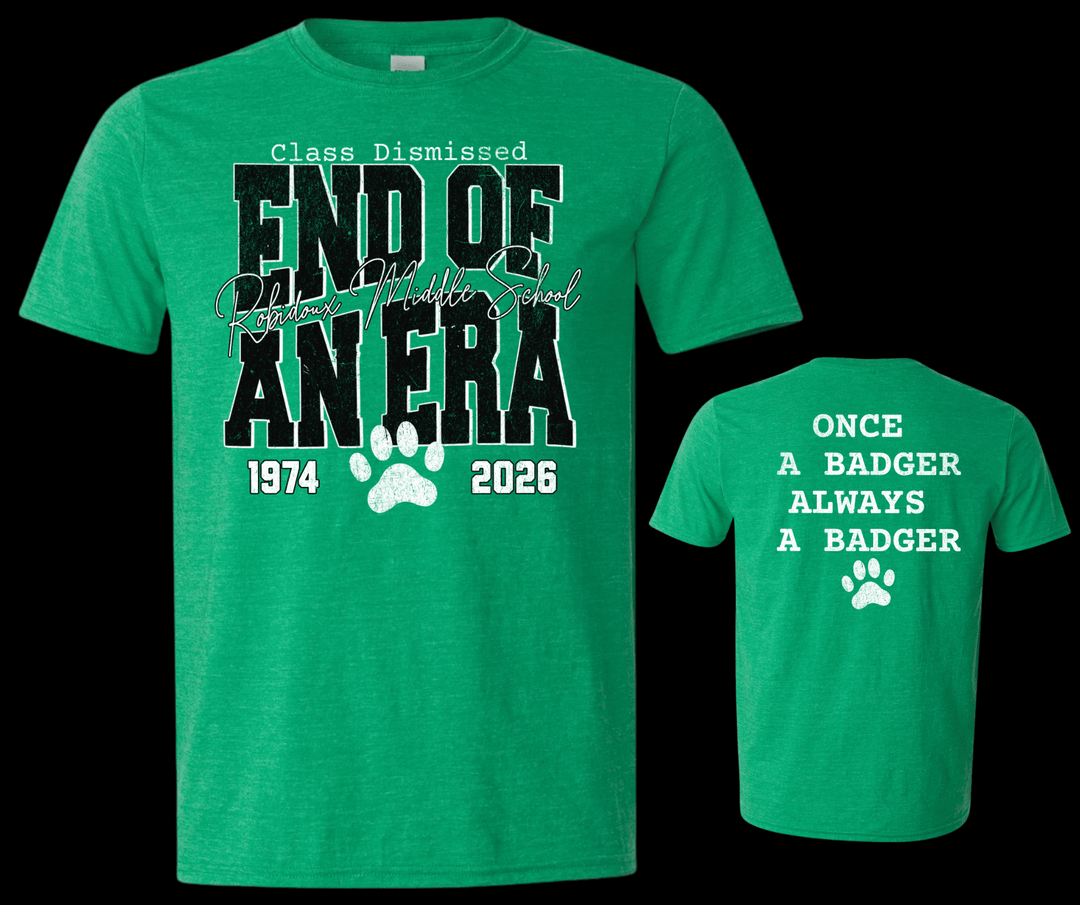 End of an Era - Robidoux Middle School - Heather Green Tee - FINAL SALE - The Red Rival