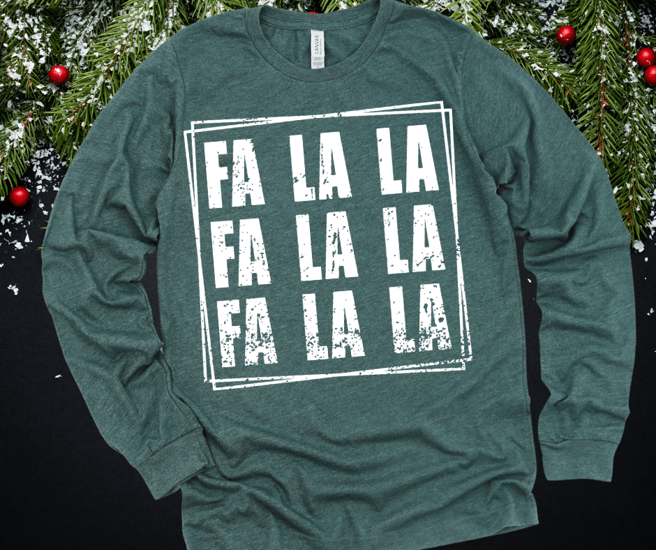 FA LA LA Repeat White Ink (Select your Color & Style) - Graphic Tee - The Red Rival