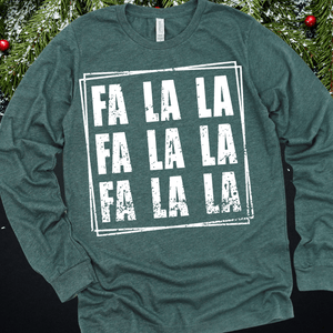 FA LA LA Repeat White Ink (Select your Color & Style) - Graphic Tee - The Red Rival