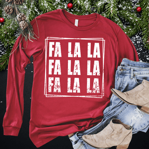 FA LA LA Repeat White Ink (Select your Color & Style) - Graphic Tee - The Red Rival