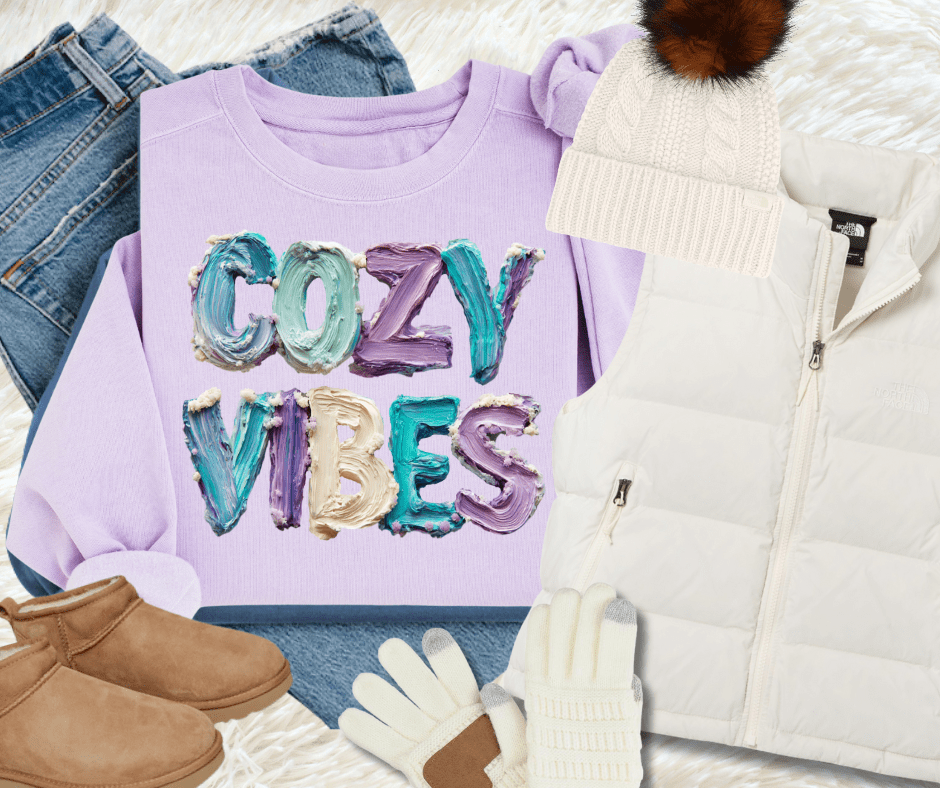 Faux Painted Pastel Cozy Vibes (Choose your Style) - Graphic Tee - The Red Rival