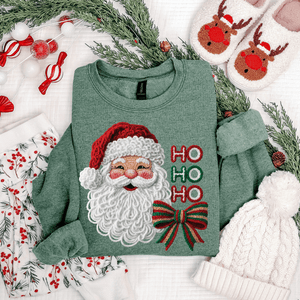 Faux Yarn Ho Ho Ho Santa Tee or Sweatshirt (Pick Your Color) - Tees - The Red Rival