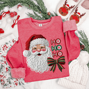 Faux Yarn Ho Ho Ho Santa Tee or Sweatshirt (Pick Your Color) - Tees - The Red Rival