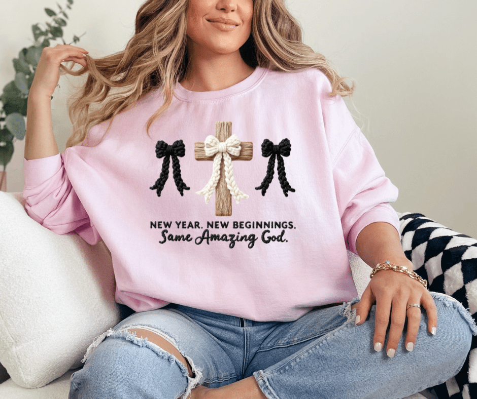 Faux Yarn New Year. New Beginnings. Same Amazing God - Tees - The Red Rival