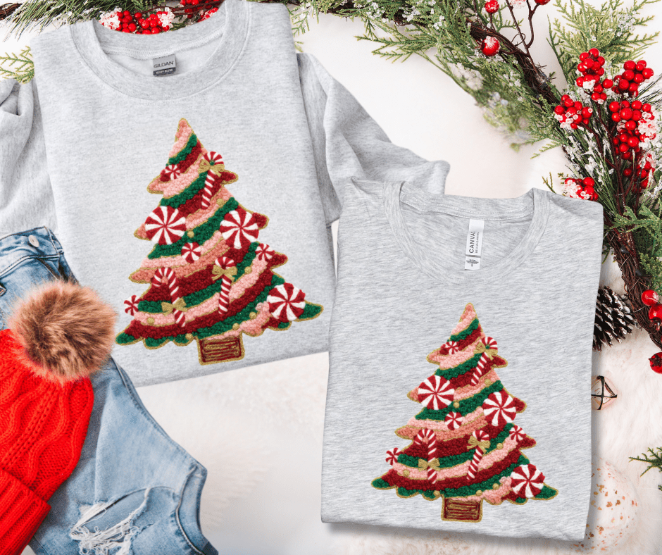 Faux Yarn Peppermint Tree Ash Tee or Sweatshirt - Tees - The Red Rival