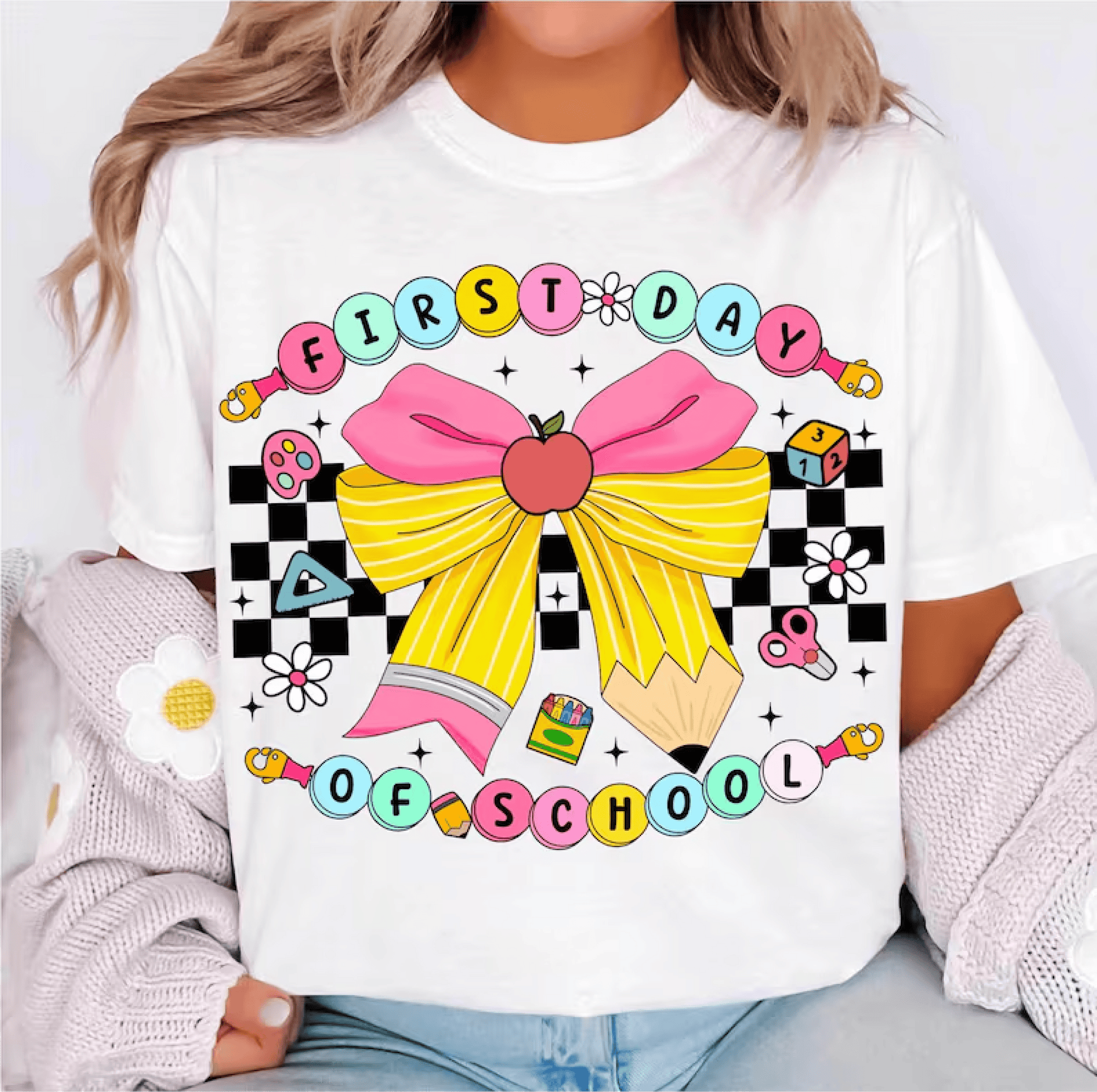 First Day of School Pencil Bow - Tees - The Red Rival