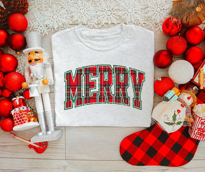 FLASH SALE PRICE - Plaid MERRY ASH Sweatshirt or Tshirt (FINAL SALE) - Wholesale - The Red Rival