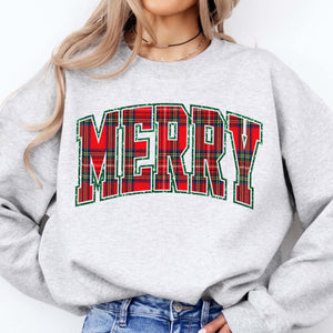 FLASH SALE PRICE - Plaid MERRY ASH Sweatshirt or Tshirt (FINAL SALE) - Wholesale - The Red Rival