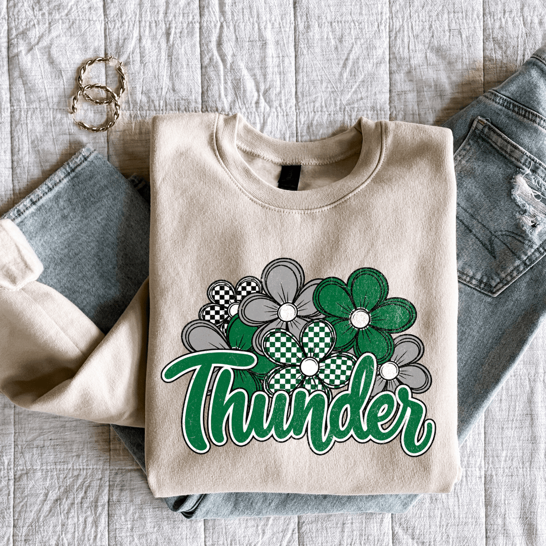 Floral Thunder Tan Tee or Sweatshirt - Graphic Tee - The Red Rival