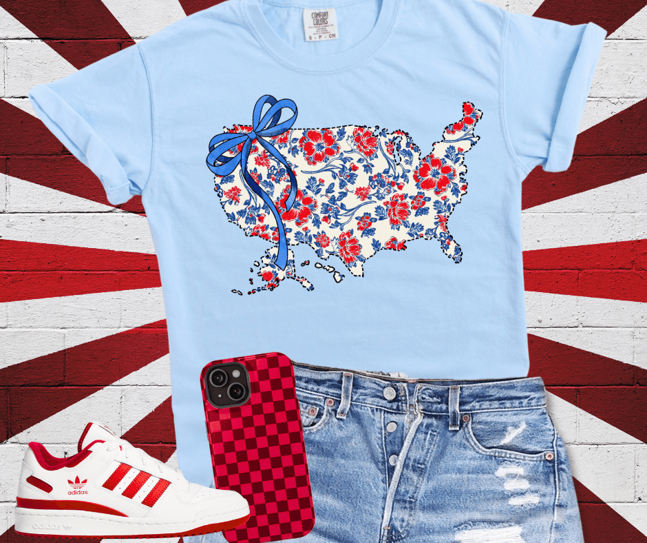 Floral United States - Graphic Tee - The Red Rival